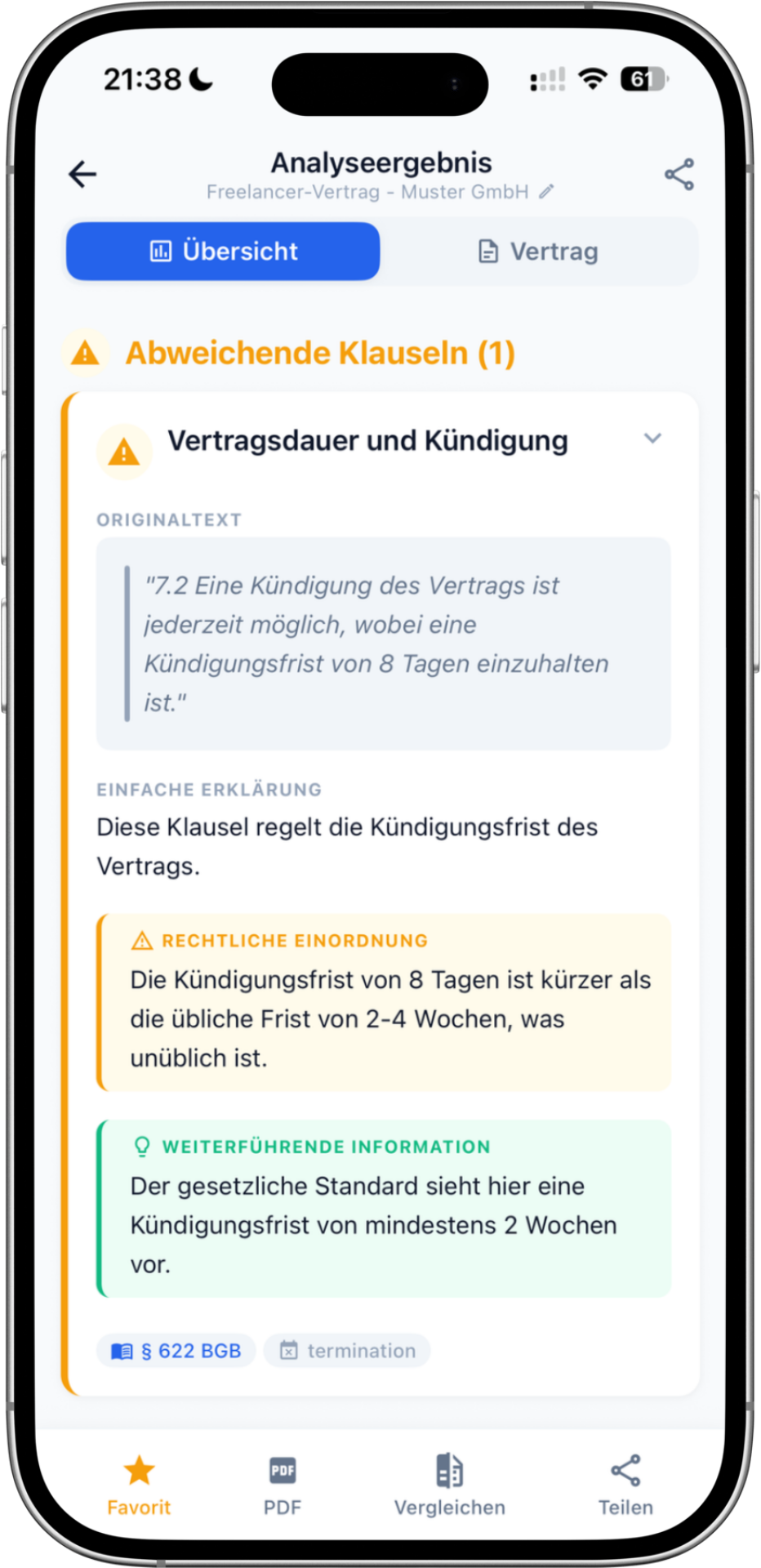 Klausel-Analyse Freelancer-Vertrag
