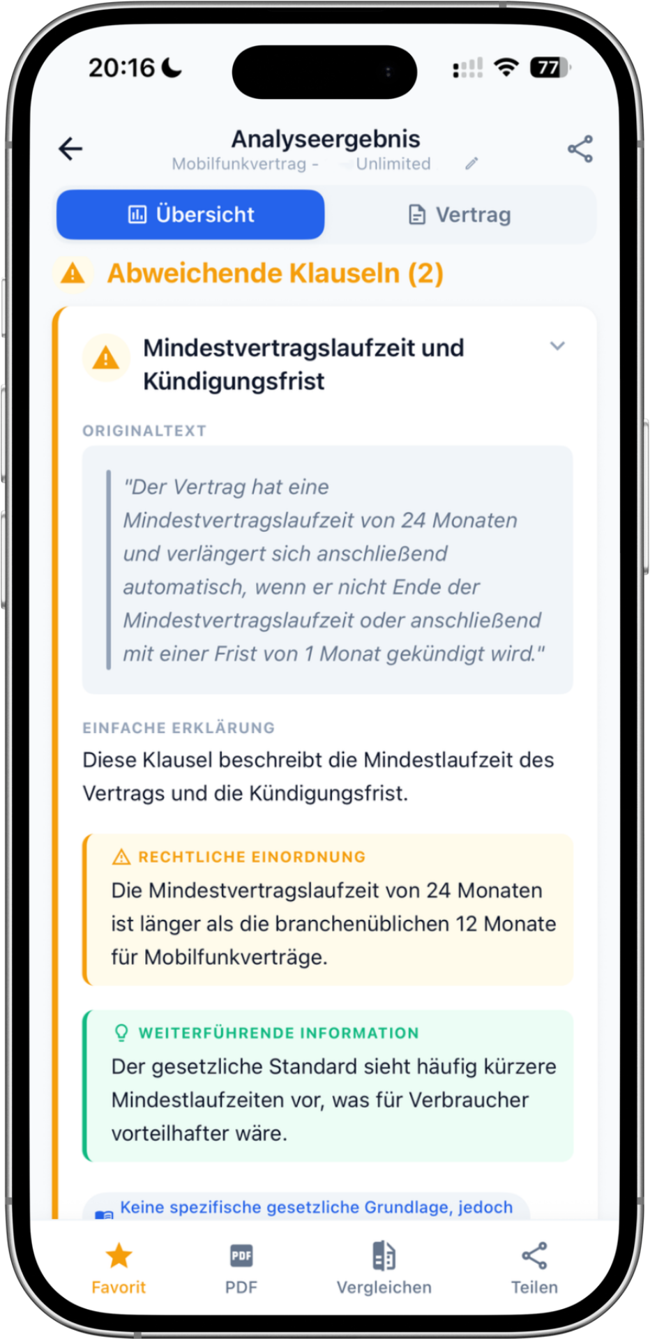 Klausel-Analyse Handyvertrag
