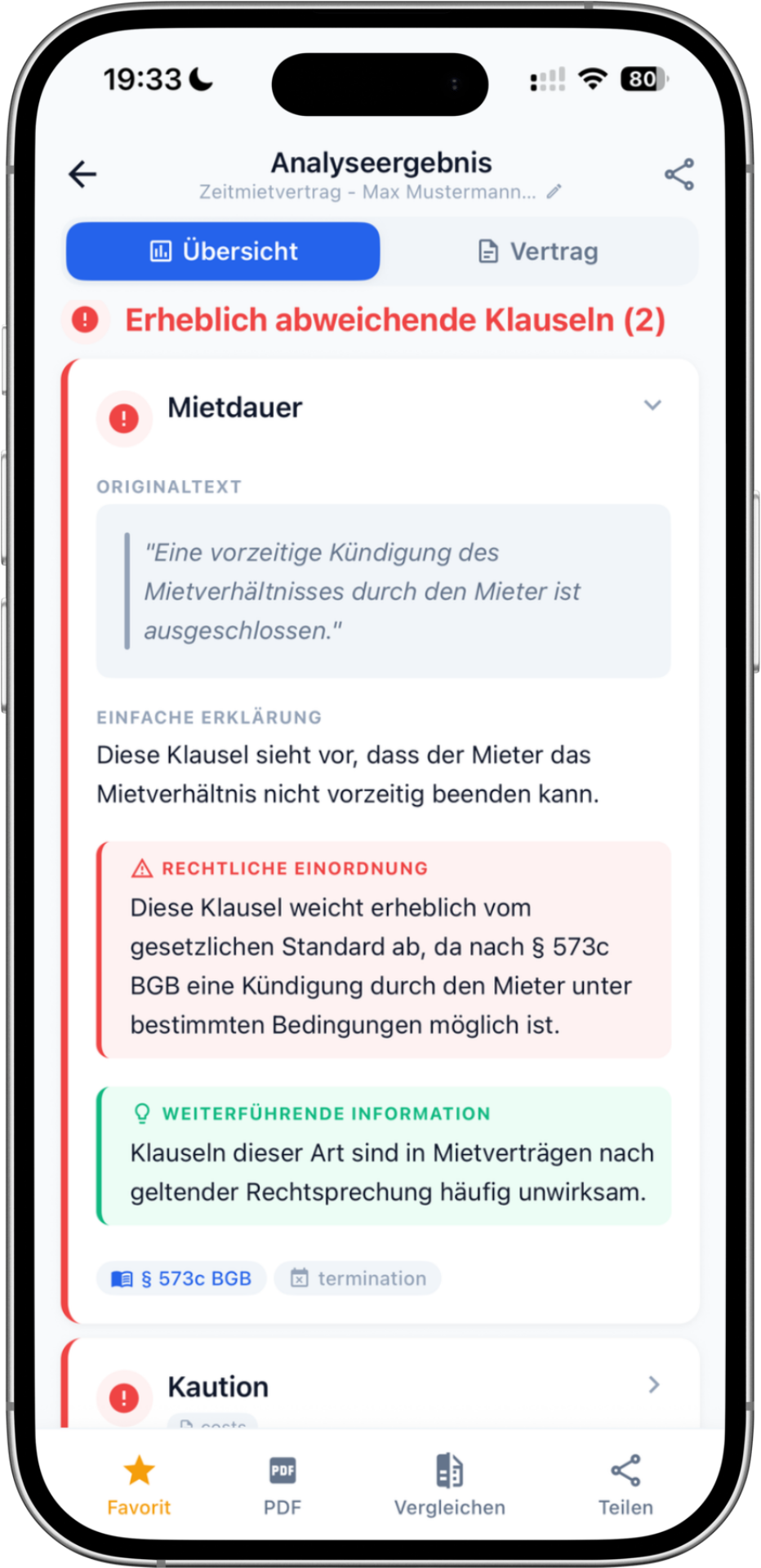 Klausel-Analyse Mietvertrag